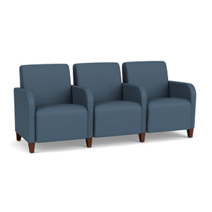 Siena Collection Reception Seating, 3-Seat Sofa with Center Arms, Standard Vinyl Upholstery, FREE SHIPPING