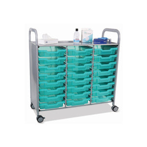 Antimicrobial Callero Plus Treble Cart With 24 Shallow Trays, FREE SHIPPING
