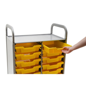 Callero Plus Double Cart In Silver  With 16 Shallow Trays, FREE SHIPPING