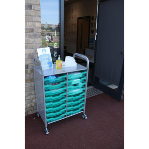 Antimicrobial Callero Plus Double Cart With 16 Shallow Trays, FREE SHIPPING