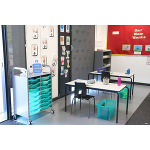 Antimicrobial Callero Plus Double Cart With 16 Shallow Trays, FREE SHIPPING