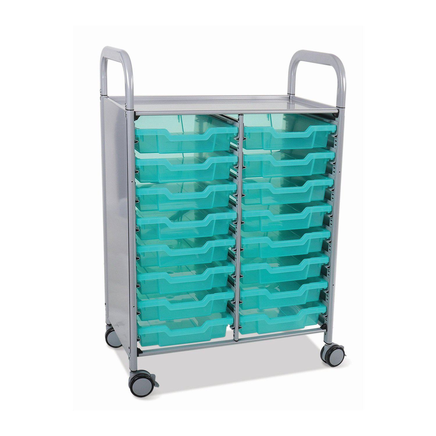 Antimicrobial Callero Plus Double Cart With 16 Shallow Trays, FREE SHIPPING