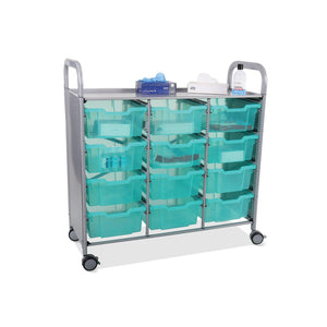 Antimicrobial Callero Plus Treble Cart With 12 Deep Trays, FREE SHIPPING