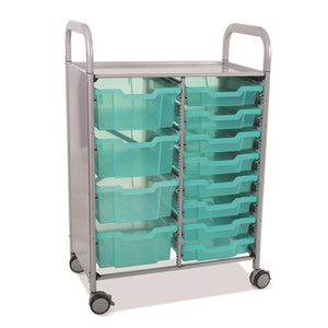 Antimicrobial Callero Plus Double Cart With 8 Shallow Trays and 4 Deep Trays, FREE SHIPPING