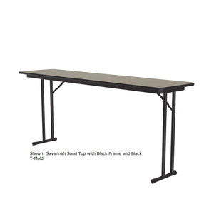 Off Set Leg Folding Seminar Table, 3/4" High Pressure Laminate Top, 18 x 72