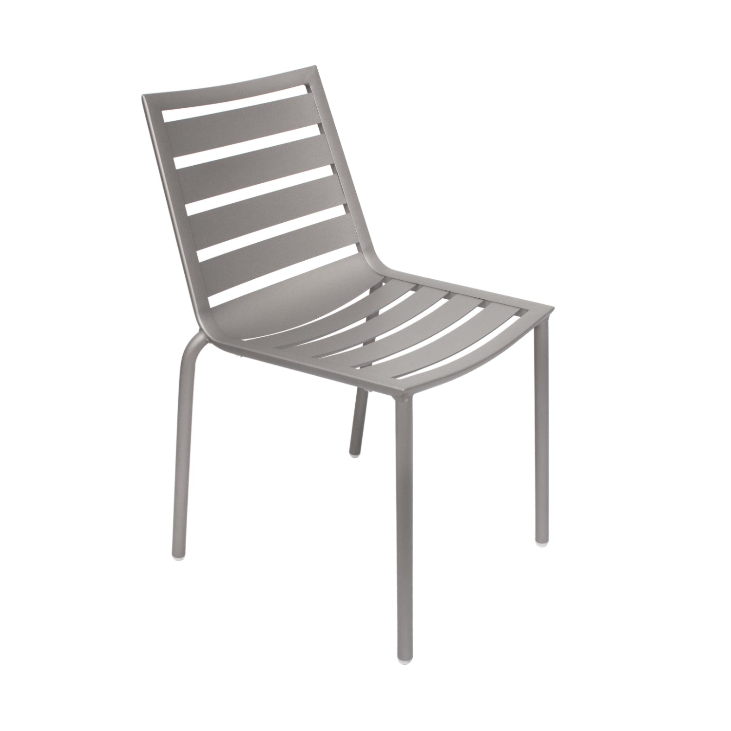 South Beach Collection Outdoor/Indoor Stacking Titanium Silver Aluminum Side Chair
