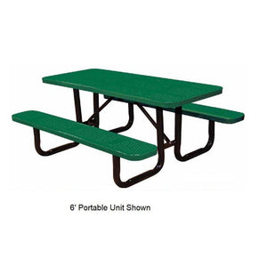 8’ Portable Perforated Metal Picnic Table
