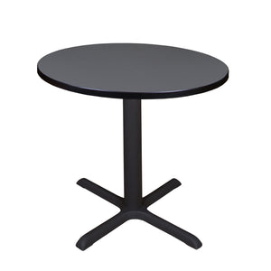 Cain 30" Round X-Base Breakroom Table, 29" Dining Height