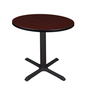 Cain 30" Round X-Base Breakroom Table, 29" Dining Height