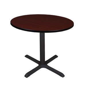 Cain 42" Round X-Base Breakroom Table, 29" Dining Height
