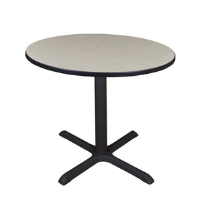 Cain 42" Round X-Base Breakroom Table, 29" Dining Height