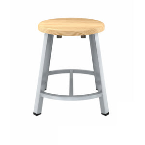 Titan Stool, Solid Oak Seat, 18" H