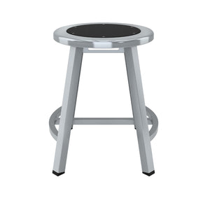 Titan Stool, Steel Seat with Black Poly Center, 18" H