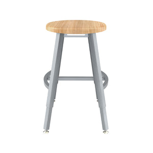 Titan Adjustable Height Stool, Solid Oak Seat, 18-26" Seat Height