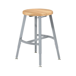 Titan Adjustable Height Stool, Solid Oak Seat, 18-26" Seat Height