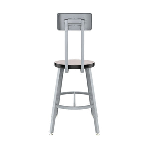 Titan Adjustable Height Stool with Backrest, Laminate Seat with Particleboard Core/T-Mold Edge, 18-26" Seat Height