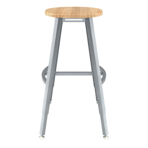 Titan Adjustable Height Stool, Solid Oak Seat, 24-32" Seat Height