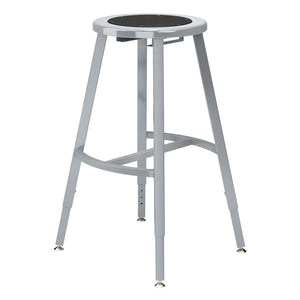 Titan Adjustable Height Stool, Steel Seat with Black Poly Center, 24-32" Seat Height