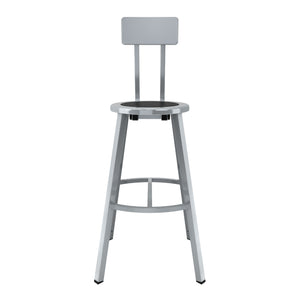 Titan Stool with Backrest, Steel Seat with Black Poly Center, 30" Seat Height