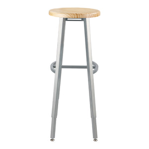 Titan Adjustable Height Stool, Solid Oak Seat, 30-38" Seat Height