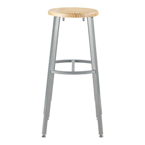 Titan Adjustable Height Stool, Solid Oak Seat, 30-38" Seat Height