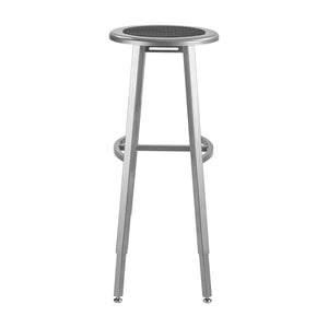 Titan Adjustable Height Stool, Steel Seat with Black Poly Center, 30-38" Seat Height