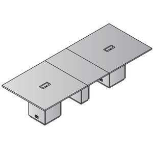 "Tuxedo White" Rectangular Table, 120" x 48", White Top with Slate Grey Bases