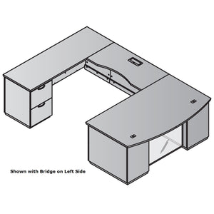 "Tuxedo White" U-Shape, 72" x 114", White Top with Slate Grey Base