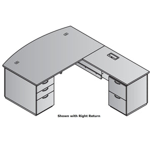 "Tuxedo White" L-Shape, 72" x 90", White Top with Slate Grey Base
