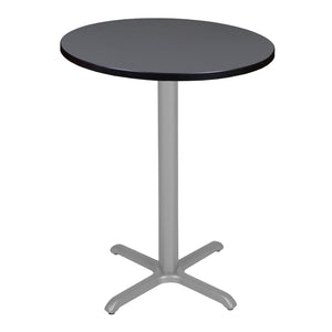 Cain 30" Round X-Base Cafe Table, 42" Standing/Bar Height