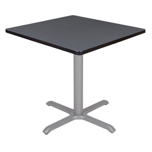 Cain 30" Square X-Base Breakroom Table, 29" Dining Height