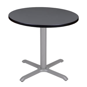 Cain 30" Round X-Base Breakroom Table, 29" Dining Height