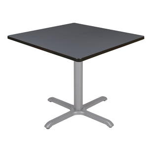 Cain 42" Square X-Base Breakroom Table, 29" Dining Height