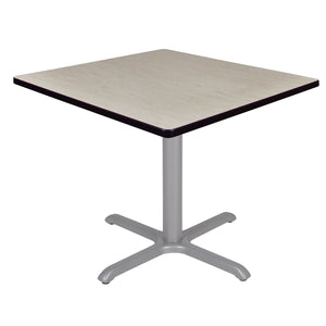 Cain 42" Square X-Base Breakroom Table, 29" Dining Height