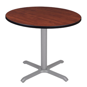 Cain 42" Round X-Base Breakroom Table, 29" Dining Height