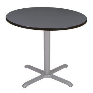 Cain 42" Round X-Base Breakroom Table, 29" Dining Height