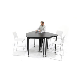 Muzo Tall Kite® Standing Height Mobile Flip-Top Folding/Nesting Table, Small Rectangle, 29.5" W x 25.5" D