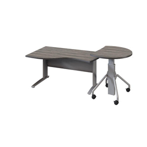 Teacher CSW Mobile Wave Teacher's Desk with Nesting Arriba Podium