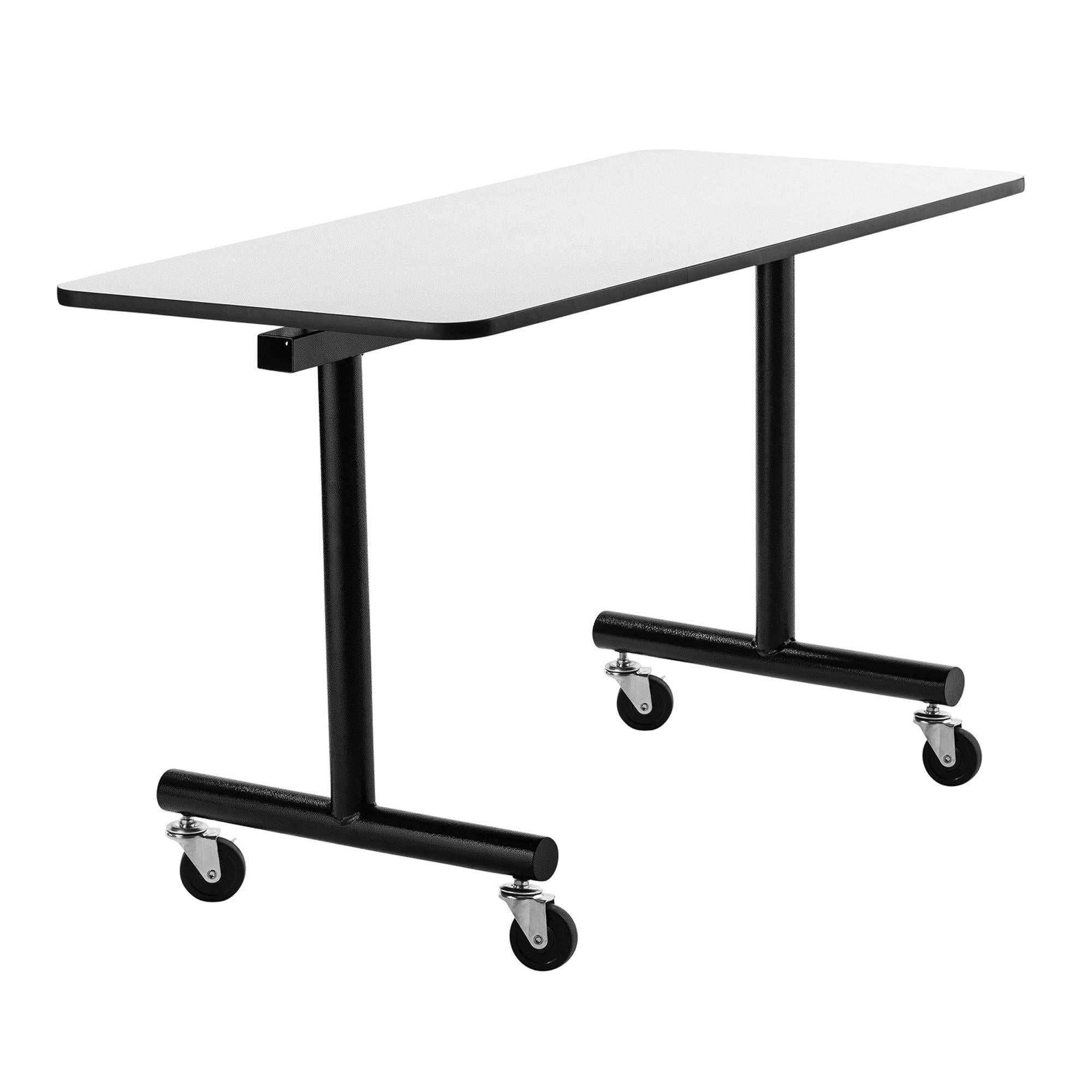 ToGo Flip Top Table, 24"x48", Particleboard Core, Vinyl T-Mold Edge, Textured Black Frame