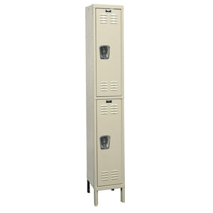 Premium Wardrobe Locker, Double Tier, 12" W x 12" D x 78" H (36" H Openings), Assembled, One Wide