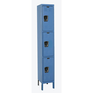 Premium Wardrobe Locker, Triple Tier, 12" W x 15" D x 78" H (24" H Openings), Assembled, One Wide