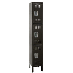 Premium Wardrobe Locker, Triple Tier, 12" W x 18" D x 78" H (24" H Openings), Assembled, One Wide