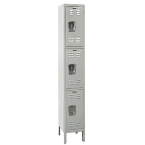 Premium Wardrobe Locker, Triple Tier, 12" W x 18" D x 78" H (24" H Openings), Assembled, One Wide