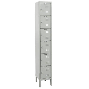 Premium 6-Tier Box Locker, 12" W x 12" D x 78" H (12" H Openings), Assembled, One Wide
