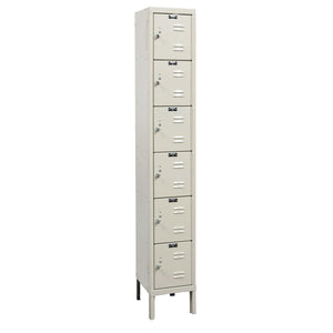 Premium 6-Tier Box Locker, 12" W x 12" D x 78" H (12" H Openings), Assembled, One Wide