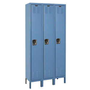 Premium Wardrobe Locker, Single Tier, 12" W x 18" D x 78" H (72" H Opening), Assembled, Three Wide