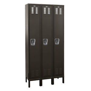 Premium Wardrobe Locker, Single Tier, 12" W x 18" D x 78" H (72" H Opening), Assembled, Three Wide