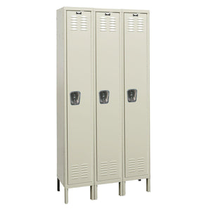 Premium Wardrobe Locker, Single Tier, 12" W x 18" D x 78" H (72" H Opening), Assembled, Three Wide