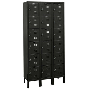 Premium 6-Tier Box Locker, 12" W x 12" D x 78" H (12" H Openings), Assembled, Three Wide