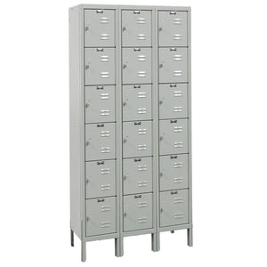 Premium 6-Tier Box Locker, 12" W x 15" D x 78" H (12" H Openings), Assembled, Three Wide